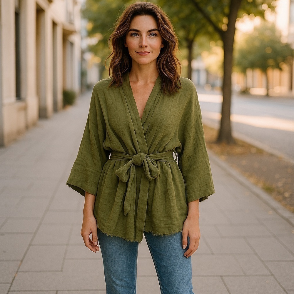 Umgee Olive Green Belted Long Sleeve Cardigan
New